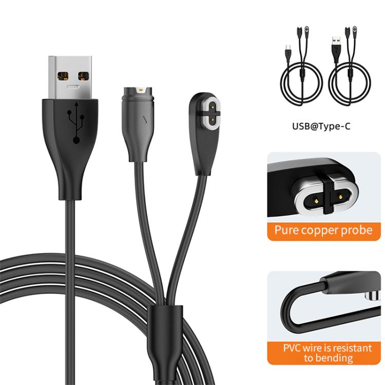 2 in 1 Earphone & Smart Watch Charging Adapter Cable for Shokz & Garmin, Interface:USB - Earphone Adapter by buy2fix | Online Shopping UK | buy2fix