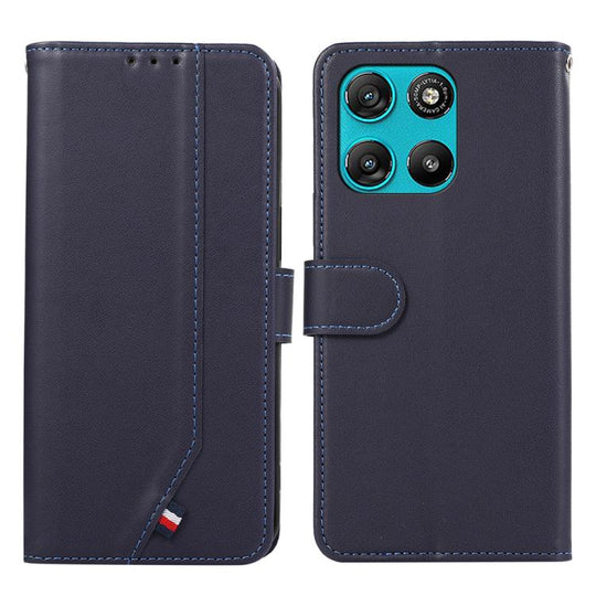 For Motorola Moto G67 Power/G57 Power ABEEL Delicate Texture Splicing RFID Leather Phone Case(Blue)