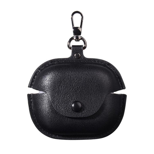 For Beats Powerbeats Pro 2 Business Leather Bluetooth Earphone Protective Case with Hook(Black)