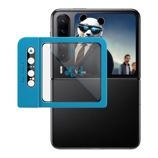For Huawei Pura X 1 Sets imak Lens Film + Glass Rear Screen Sticker Black Version, Self-positioning Version