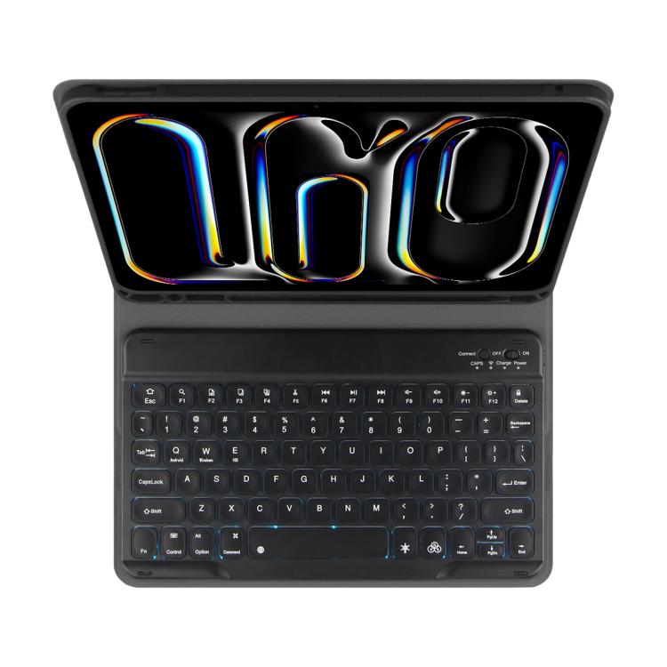 For iPad Air 5 / Air 4 10.9 Colorful Backlight Bluetooth Keyboard Leather Tablet Case(Black) - For iPad Air by buy2fix | Online Shopping UK | buy2fix