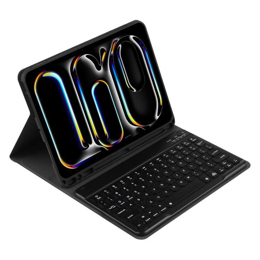 For iPad Air 11 2024 / Air 11 2025 Colorful Backlight Bluetooth Keyboard Leather Tablet Case(Black) - For iPad Air by buy2fix | Online Shopping UK | buy2fix