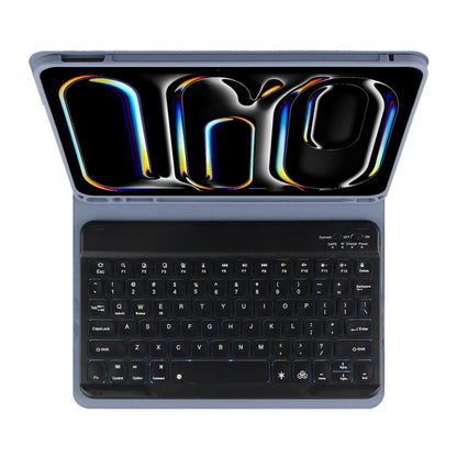 For iPad Air 11 2024 / Air 11 2025 Colorful Backlight Bluetooth Keyboard Leather Tablet Case(Dark Purple) - For iPad Air by buy2fix | Online Shopping UK | buy2fix