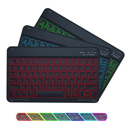 For iPad Air 11 2024 / Air 11 2025 Colorful Backlight Bluetooth Keyboard Leather Tablet Case(Black) - For iPad Air by buy2fix | Online Shopping UK | buy2fix