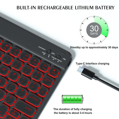 For iPad Air 11 2024 / Air 11 2025 Colorful Backlight Bluetooth Keyboard Leather Tablet Case(Dark Purple) - For iPad Air by buy2fix | Online Shopping UK | buy2fix