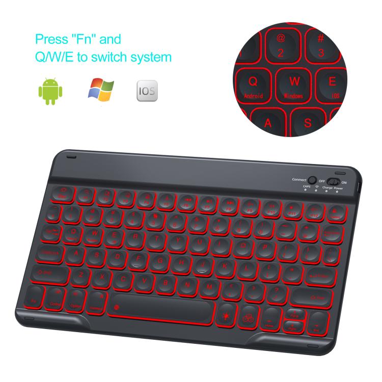 For iPad Air 5 / Air 4 10.9 Colorful Backlight Bluetooth Keyboard Leather Tablet Case(Black) - For iPad Air by buy2fix | Online Shopping UK | buy2fix