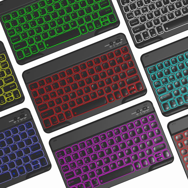 For iPad Air 11 2024 / Air 11 2025 Colorful Backlight Bluetooth Keyboard Leather Tablet Case(Dark Purple) - For iPad Air by buy2fix | Online Shopping UK | buy2fix