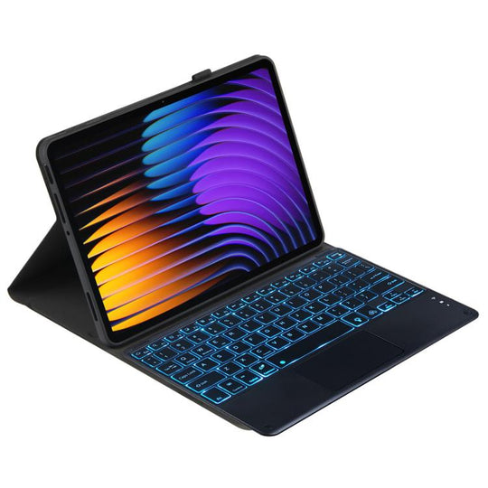 For Xiaomi Pad 7 / Pad 7 Pro 11.2 PST-MI7 Touch Pad Backlight Voltage Keyboard Leather Tablet Case(Black)