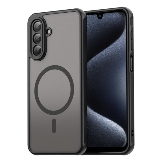 For Samsung Galaxy A17 5G / A18 4G / 5G Fan Dun Series TPU Hybrid PC Frosted Magsafe Phone Case(Black)