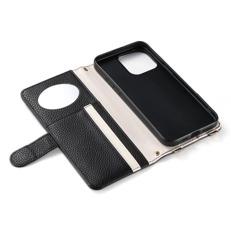 For iPhone 16 Pro ESEBLE E11 Colorful Litchi Pattern Zipper Wallet Leather Phone Case(Black) - iPhone 16 Pro Cases by ESEBLE | Online Shopping UK | buy2fix