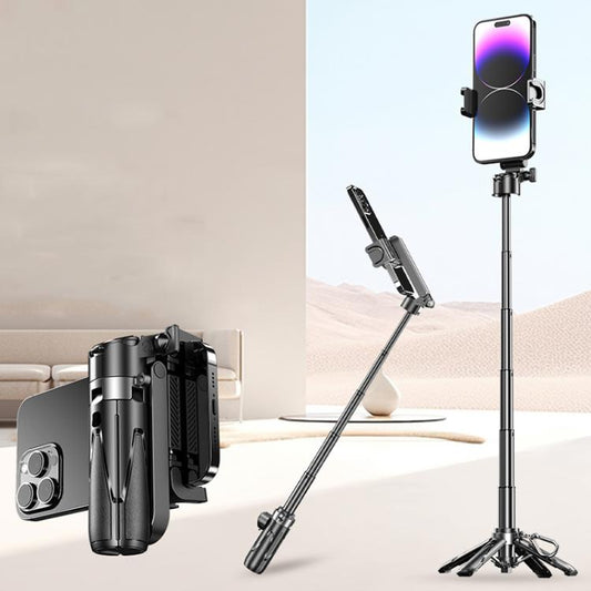 FUNSNAP P15 mini Portable Mini BT Handle Phone Selfie Stick Live Streaming Stand(Black) - Selfie Sticks by FUNSNAP | Online Shopping UK | buy2fix