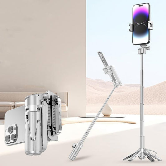 FUNSNAP P15 mini Portable Mini BT Handle Phone Selfie Stick Live Streaming Stand(White) - Selfie Sticks by FUNSNAP | Online Shopping UK | buy2fix