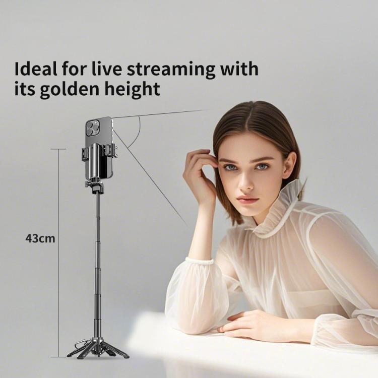 FUNSNAP P15 mini Portable Mini BT Handle Phone Selfie Stick Live Streaming Stand(Black) - Selfie Sticks by FUNSNAP | Online Shopping UK | buy2fix