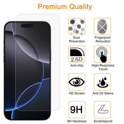 For iPhone 16 Pro 10pcs xDfind 0.26mm 9H 2.5D Middle Aluminum Tempered Glass Film - iPhone 16 Pro Tempered Glass by xDfind | Online Shopping UK | buy2fix