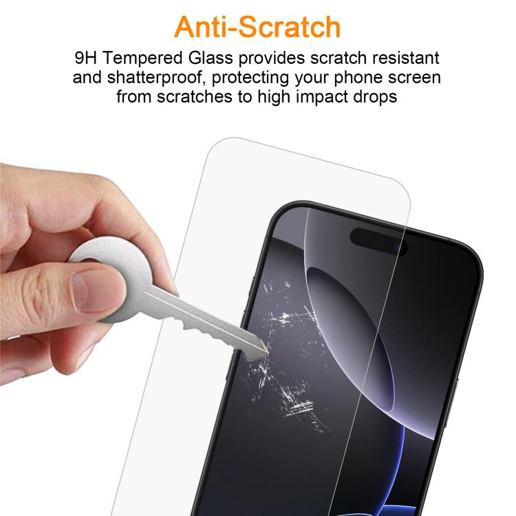 For iPhone 16 Pro 10pcs xDfind 0.26mm 9H 2.5D Middle Aluminum Tempered Glass Film - iPhone 16 Pro Tempered Glass by xDfind | Online Shopping UK | buy2fix