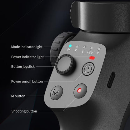 FUNSNAP CM8 Smartphone Stabilizer Foldable 3-axis Anti-shake Vlog Shooting Gimbal, Basic Version(Black) - Handheld Gimbals by FUNSNAP | Online Shopping UK | buy2fix