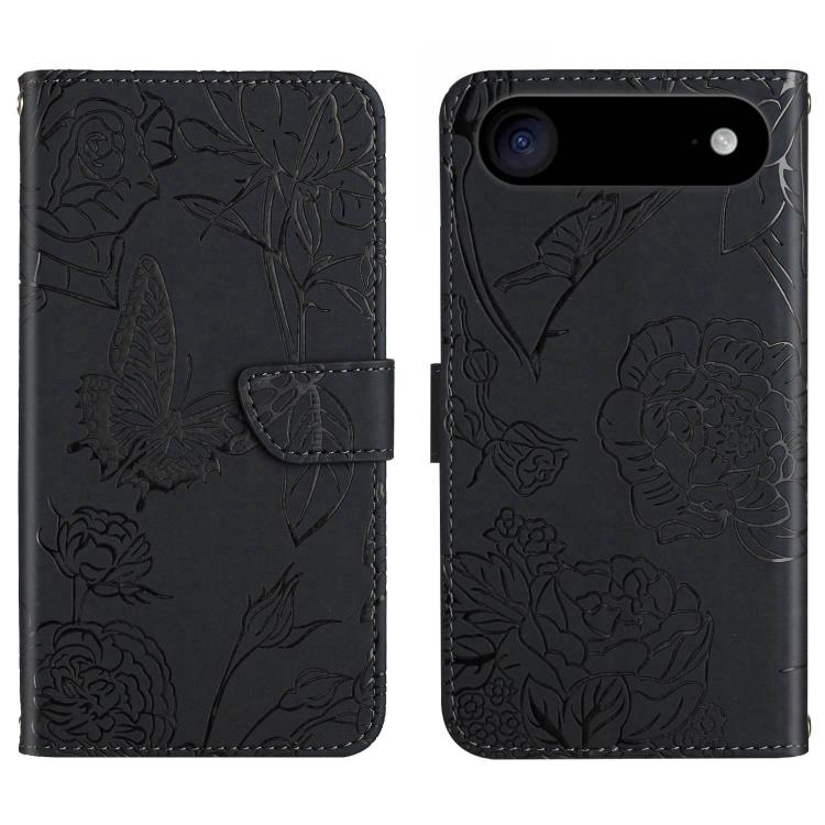 For iPhone Air Skin Feel Butterfly Embossed Flip Leather Phone Case(Black) - iPhone Air Cases by buy2fix | Online Shopping UK | buy2fix
