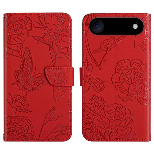 For iPhone Air Skin Feel Butterfly Embossed Flip Leather Phone Case(Red) - iPhone Air Cases by buy2fix | Online Shopping UK | buy2fix