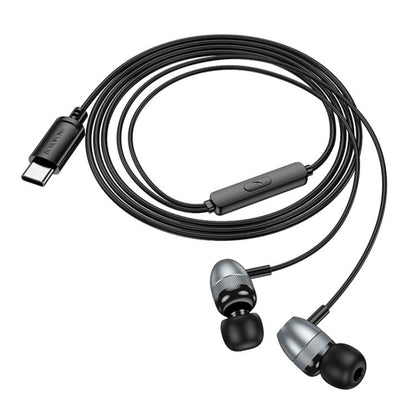 Borofone BM95 Excepcional Type-C Interface Universal Digital Wired Earphones with Microphone, Length: 1.2m(Metal Grey) - Normal Style Earphone by Borofone | Online Shopping UK | buy2fix