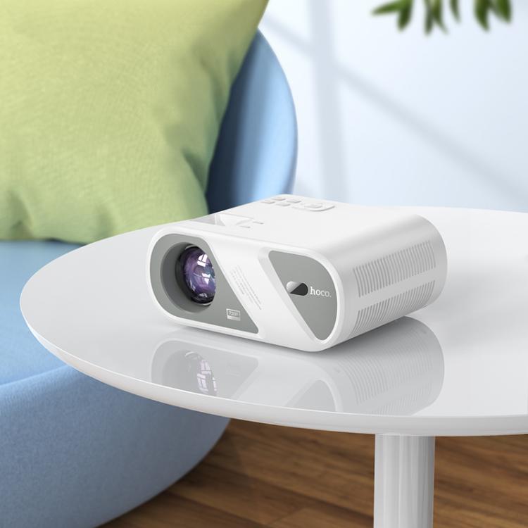 hoco DT1 1280x720P 140ANSI WiFi Bluetooth Wireless Projector Same Screen Version, EU Plug(White) - Mini Projector by hoco | Online Shopping UK | buy2fix