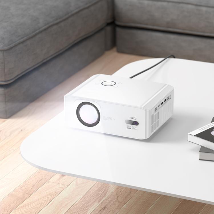 hoco DT3 1920x1080P 370ANSI Smart Electric Focus Projector Android Version, US Plug(White) - Mini Projector by hoco | Online Shopping UK | buy2fix