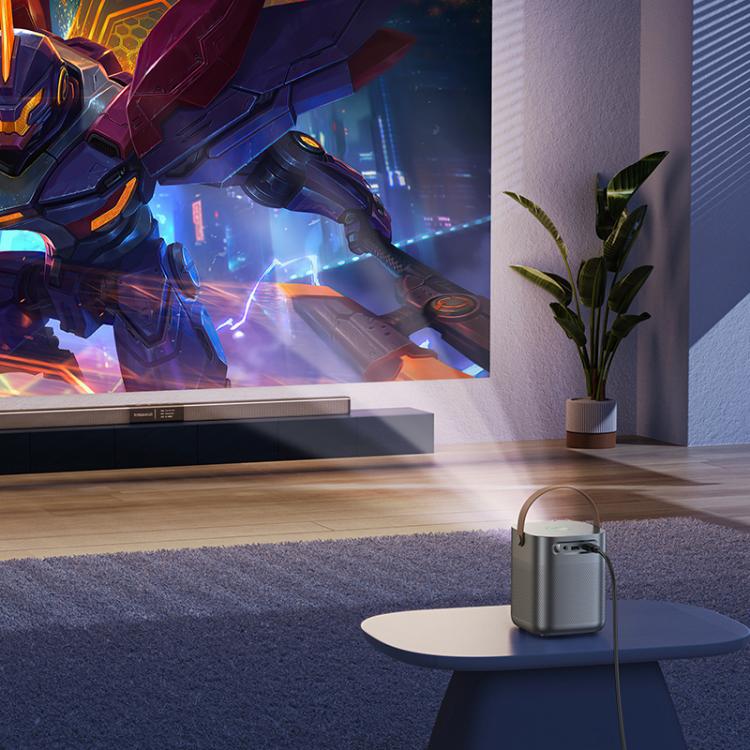 hoco DT4 1280x720P 190ANSI Smart Full Autofocus Projector Android Version, EU Plug(Metal Grey) - Mini Projector by hoco | Online Shopping UK | buy2fix