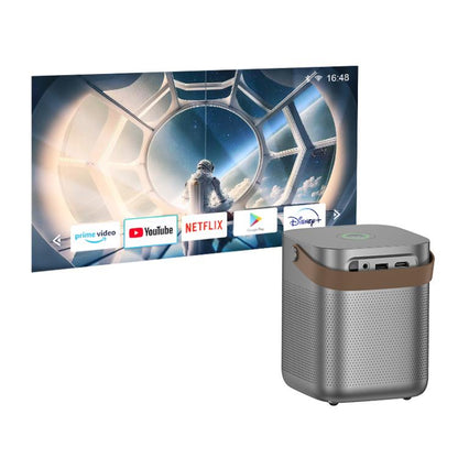 hoco DT4 1280x720P 190ANSI Smart Full Autofocus Projector Android Version, US Plug(Metal Grey) - Mini Projector by hoco | Online Shopping UK | buy2fix