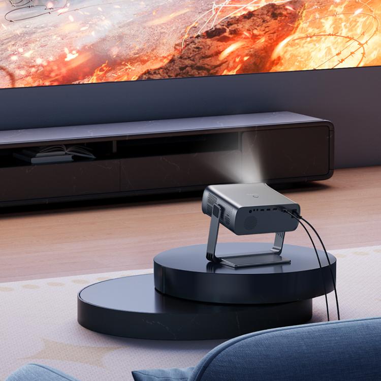 hoco DT5 1920x1080P 270ANSI Smart Electric Focus Projector Android Version, US Plug(Metal Grey) - Mini Projector by hoco | Online Shopping UK | buy2fix
