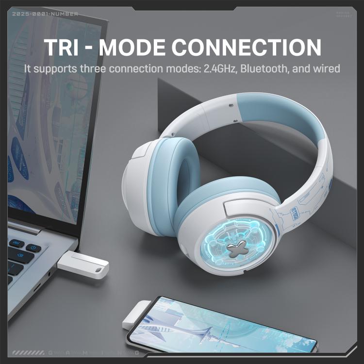 ONIKUMA GT802  Bluetooth 2.4G Wired E-sports Game Headset(White) - Multimedia Headset by ONIKUMA | Online Shopping UK | buy2fix