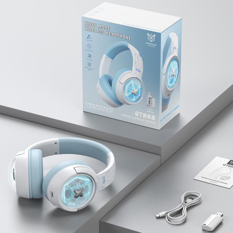 ONIKUMA GT802  Bluetooth 2.4G Wired E-sports Game Headset(White) - Multimedia Headset by ONIKUMA | Online Shopping UK | buy2fix