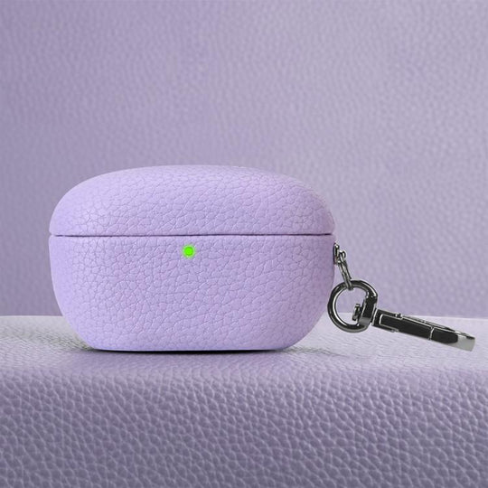 For Sony WF-1000XM5 Litchi Texture PU Earphones Case with Hook(Purple)