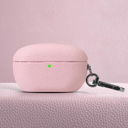 For Sony WF-1000XM5 Litchi Texture PU Earphones Case with Hook(Rose Pink)