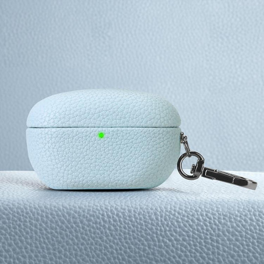 For Sony WF-1000XM5 Litchi Texture PU Earphones Case with Hook(Sierra Blue)