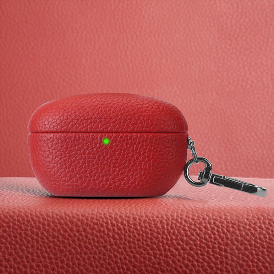 For Sony WF-1000XM5 Litchi Texture PU Earphones Case with Hook(Red)