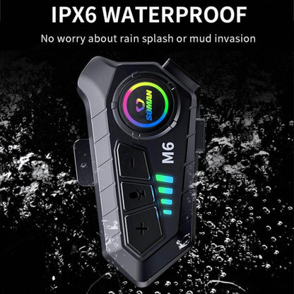 SOMAN Motorcycle Helmet Bluetooth Headset Stereo Voice Microphone, Style:M6-Hard Mic - Motorcycle Walkie Talkie by SOMAN | Online Shopping UK | buy2fix