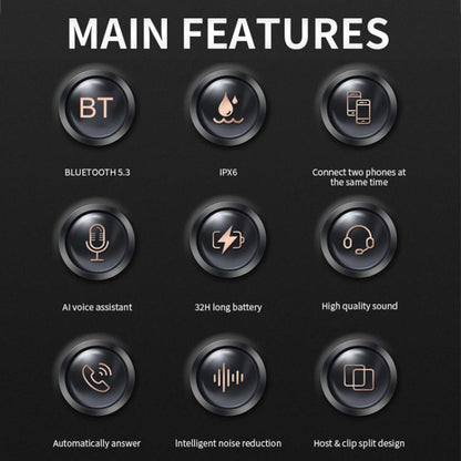 SOMAN Motorcycle Helmet Bluetooth Headset Stereo Voice Microphone, Style:M6-Hard Mic - Motorcycle Walkie Talkie by SOMAN | Online Shopping UK | buy2fix