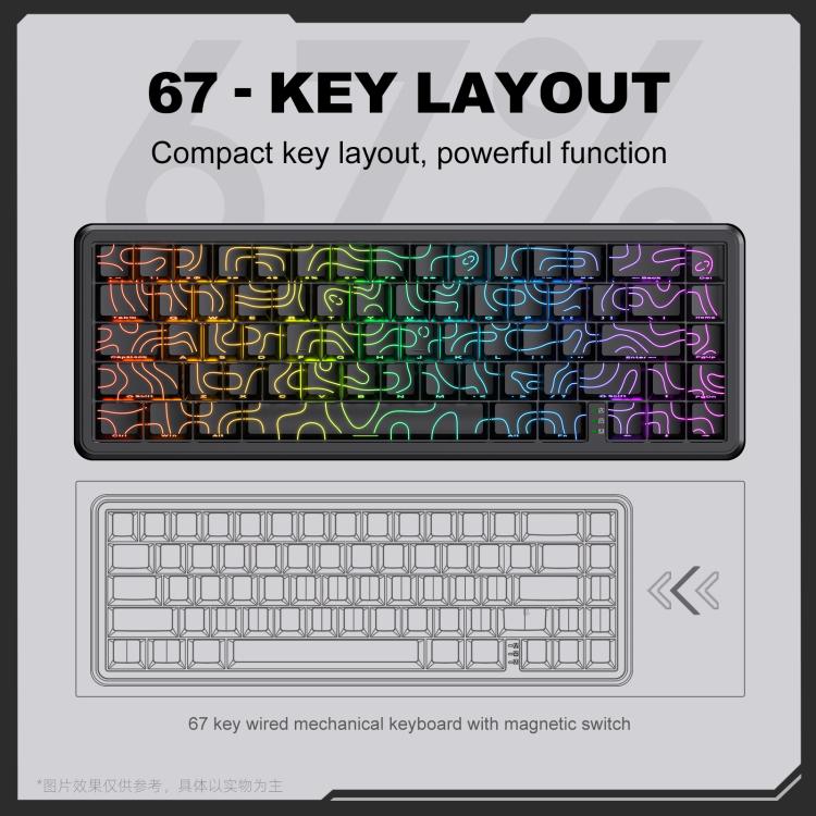 ONIKUMA G67 67-key RGB Wired Magnetic Axis Mechanical Gaming Keyboard(Black) - Wired Keyboard by ONIKUMA | Online Shopping UK | buy2fix