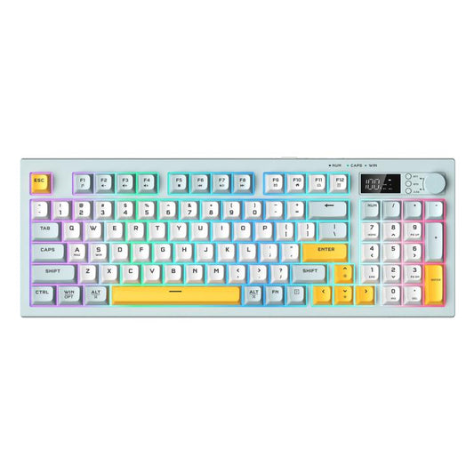ONIKUMA G80 Bluetooth 2.4G Wired Silent Silver Membrane Keyboard(Green) - Wireless Keyboard by ONIKUMA | Online Shopping UK | buy2fix