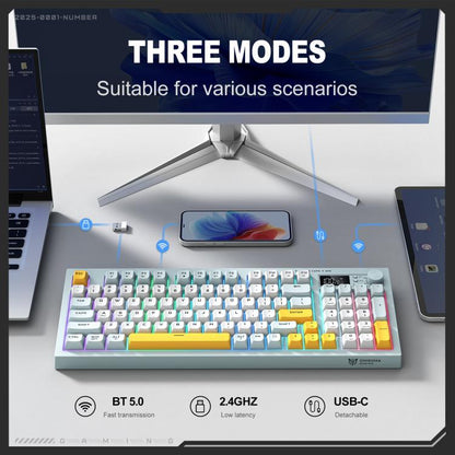 ONIKUMA G80 Bluetooth 2.4G Wired Silent Silver Membrane Keyboard(Green) - Wireless Keyboard by ONIKUMA | Online Shopping UK | buy2fix