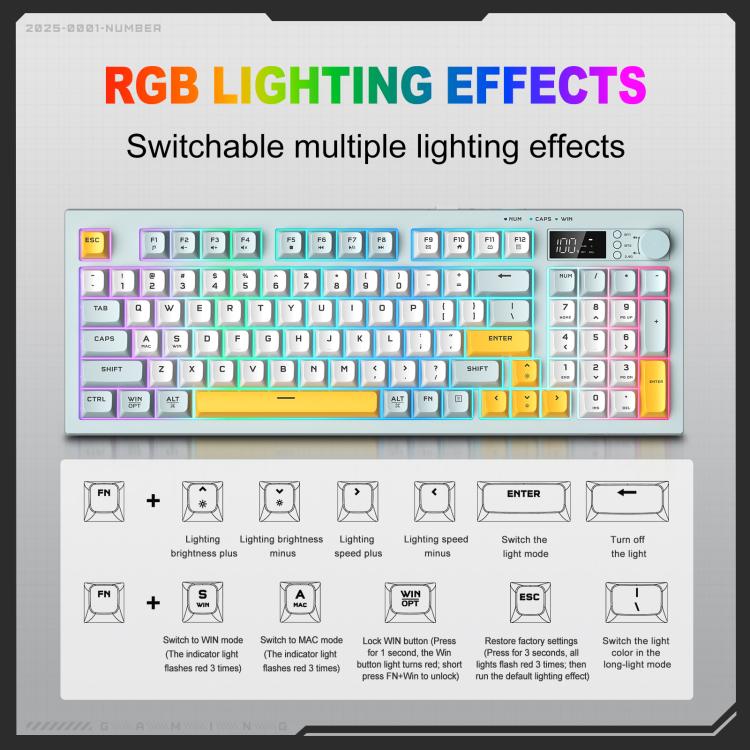 ONIKUMA G80 Bluetooth 2.4G Wired Silent Silver Membrane Keyboard(Green) - Wireless Keyboard by ONIKUMA | Online Shopping UK | buy2fix