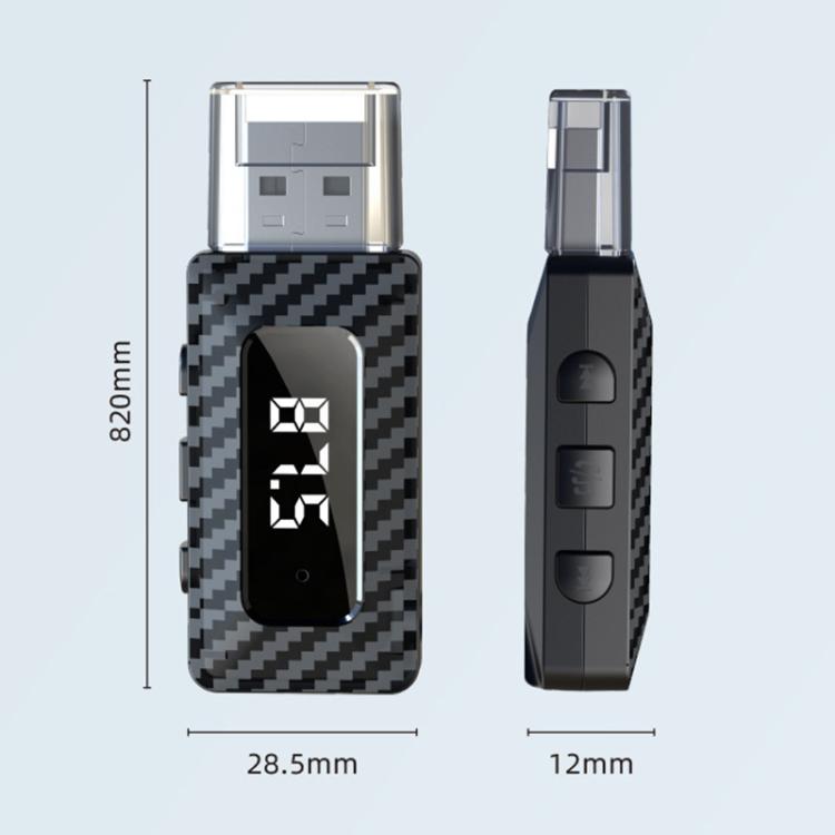USB Car FM Transmitter Wireless Bluetooth Receiver(Black) - Bluetooth Adapters by buy2fix | Online Shopping UK | buy2fix