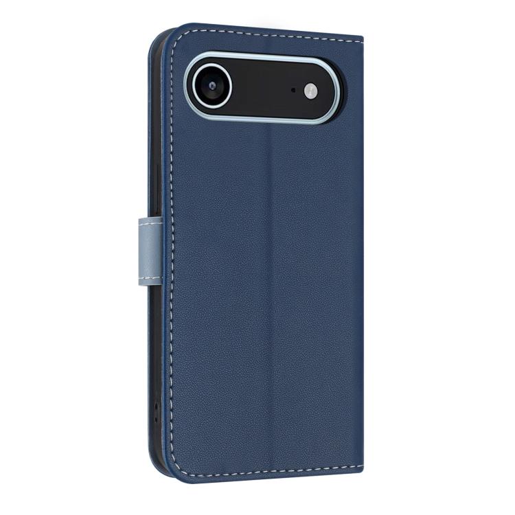 For iPhone Air Metal Bow Leather Phone Case with Hand Strap(Dark Blue) - iPhone Air Cases by buy2fix | Online Shopping UK | buy2fix