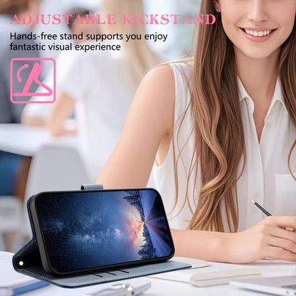 For iPhone Air Metal Bow Leather Phone Case with Hand Strap(Dark Blue) - iPhone Air Cases by buy2fix | Online Shopping UK | buy2fix