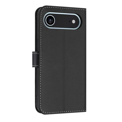 For iPhone Air Metal Bow Leather Phone Case with Hand Strap(Black) - iPhone Air Cases by buy2fix | Online Shopping UK | buy2fix