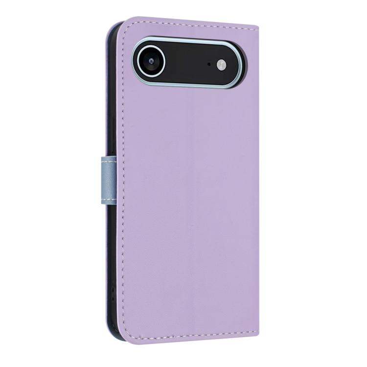 For iPhone Air Metal Bow Leather Phone Case with Hand Strap(Purple) - iPhone Air Cases by buy2fix | Online Shopping UK | buy2fix
