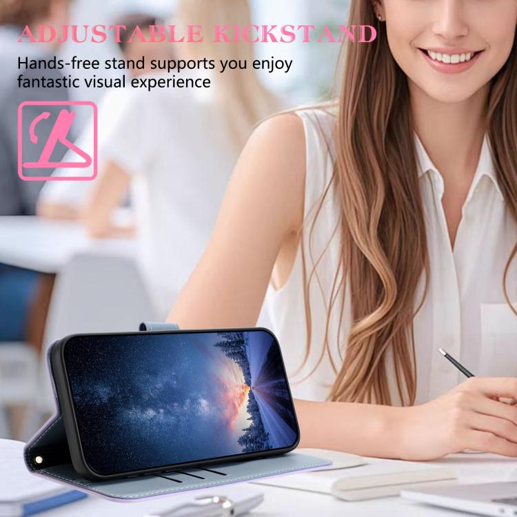 For iPhone Air Metal Bow Leather Phone Case with Hand Strap(Purple) - iPhone Air Cases by buy2fix | Online Shopping UK | buy2fix