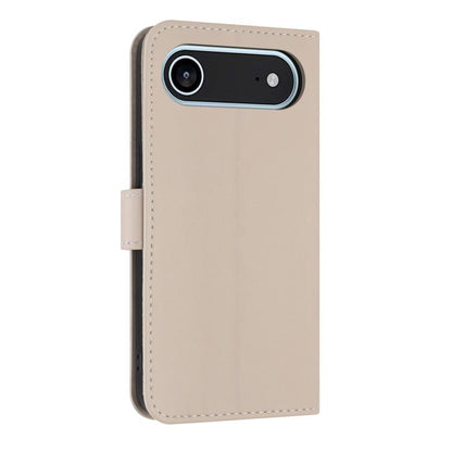 For iPhone Air Metal Bow Leather Phone Case with Hand Strap(Apricot) - iPhone Air Cases by buy2fix | Online Shopping UK | buy2fix