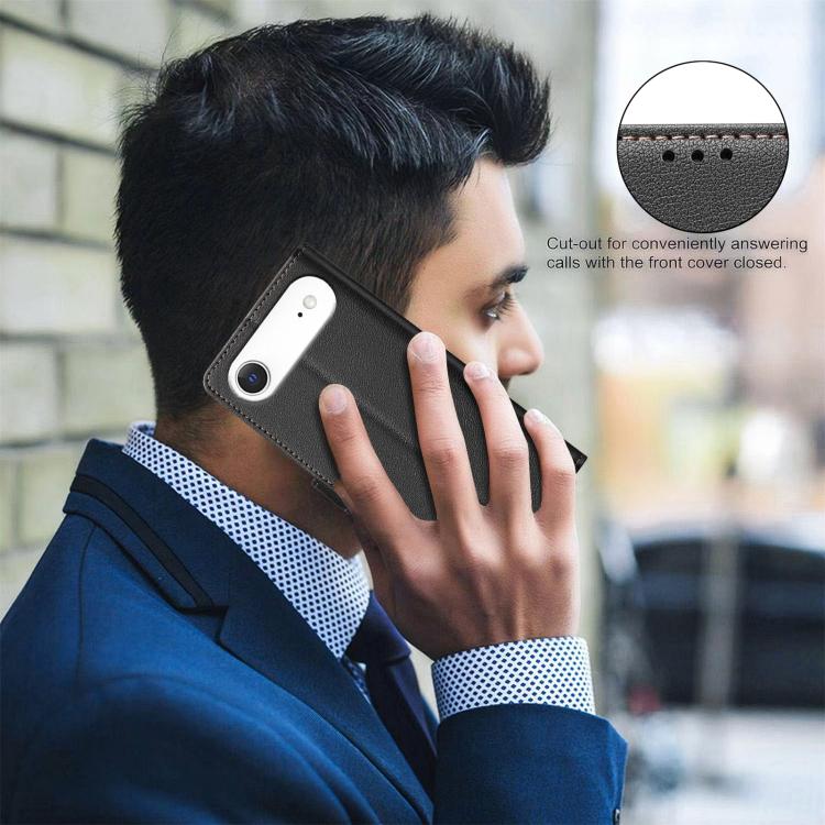 For iPhone Air Litchi Texture RFID Anti-theft Leather Phone Case(Black) - iPhone Air Cases by buy2fix | Online Shopping UK | buy2fix