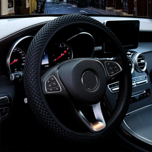 Breathable Mesh Elastic Car Universal Anti-skid Steering Wheel Cover, Diameter: 38cm(Black) - Steering Wheel Accessories by buy2fix | Online Shopping UK | buy2fix