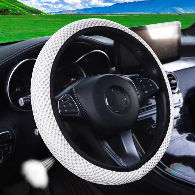 Breathable Mesh Elastic Car Universal Anti-skid Steering Wheel Cover, Diameter: 38cm(Grey) - Steering Wheel Accessories by buy2fix | Online Shopping UK | buy2fix